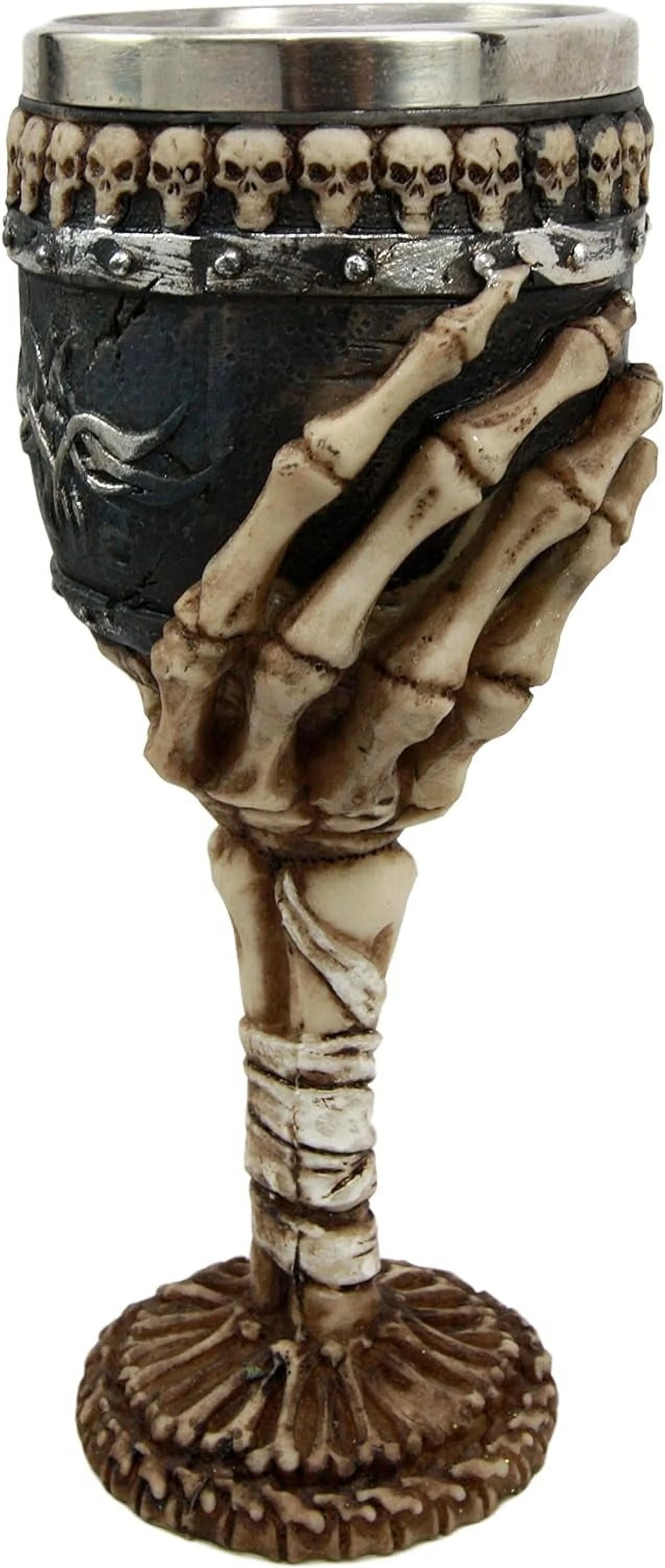 Graveyard Ossuary Skeletal Hand Grasping 6Oz Wine Chalice Goblet