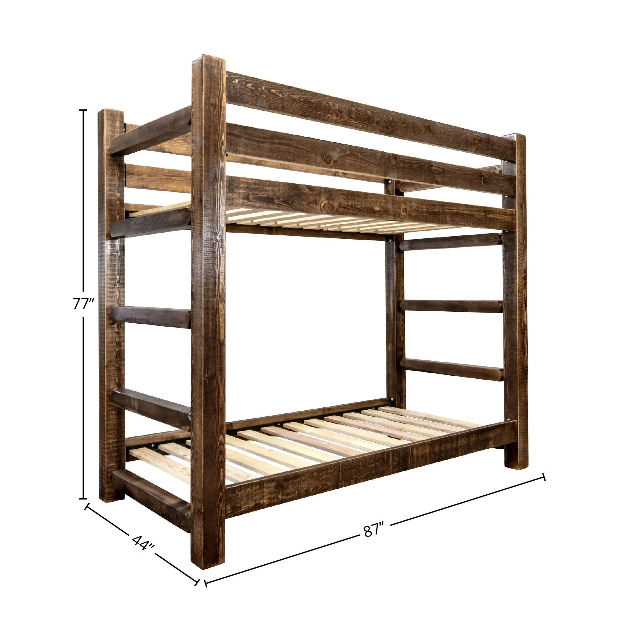Homestead Collection Twin over Twin Bunk Bed, Stain & Clear Lacquer Finish