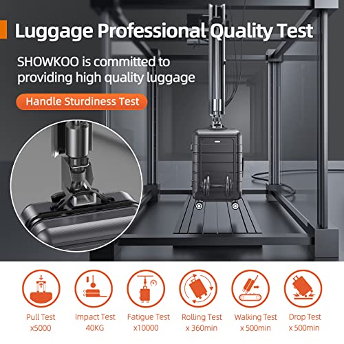 SHOWKOO Luggage Sets Expandable PC+ABS Durable Suitcase Double Wheels TSA Lock Black