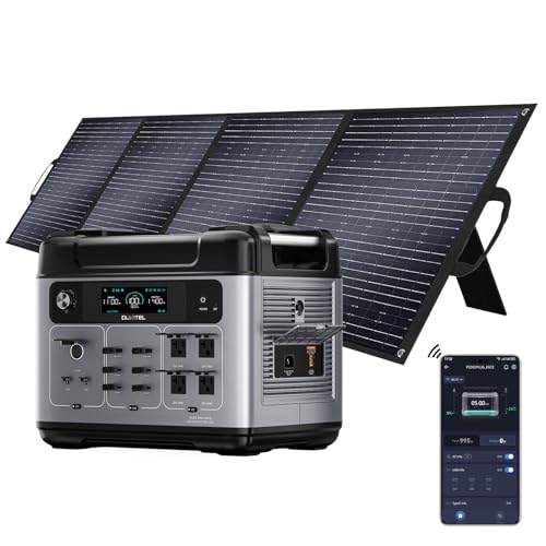 OUKITEL P2001 Plus 2400W Solar Generator with 200W Solar Panel, 2048Wh Solar power station, 1800W Fast Charging, Smart APP Control Emergency Power Station for Home, Camping, Outdoor Battery Backup
