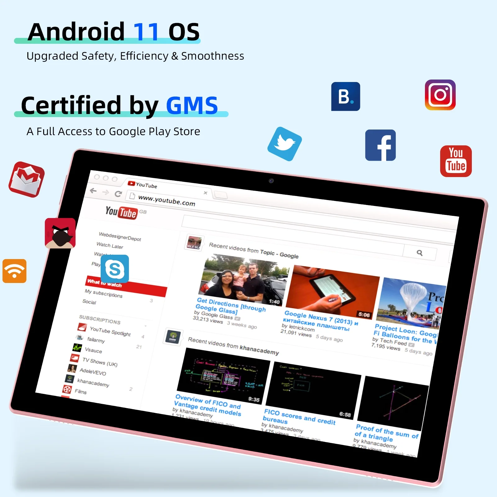 2 in 1 Tablet with Keyboard Case Mouse Stylus Pen Film, 10 inch Tablet Android 11.0 Tablets PC Set, 4GB RAM+64GB ROM Tableta Computer 10.1