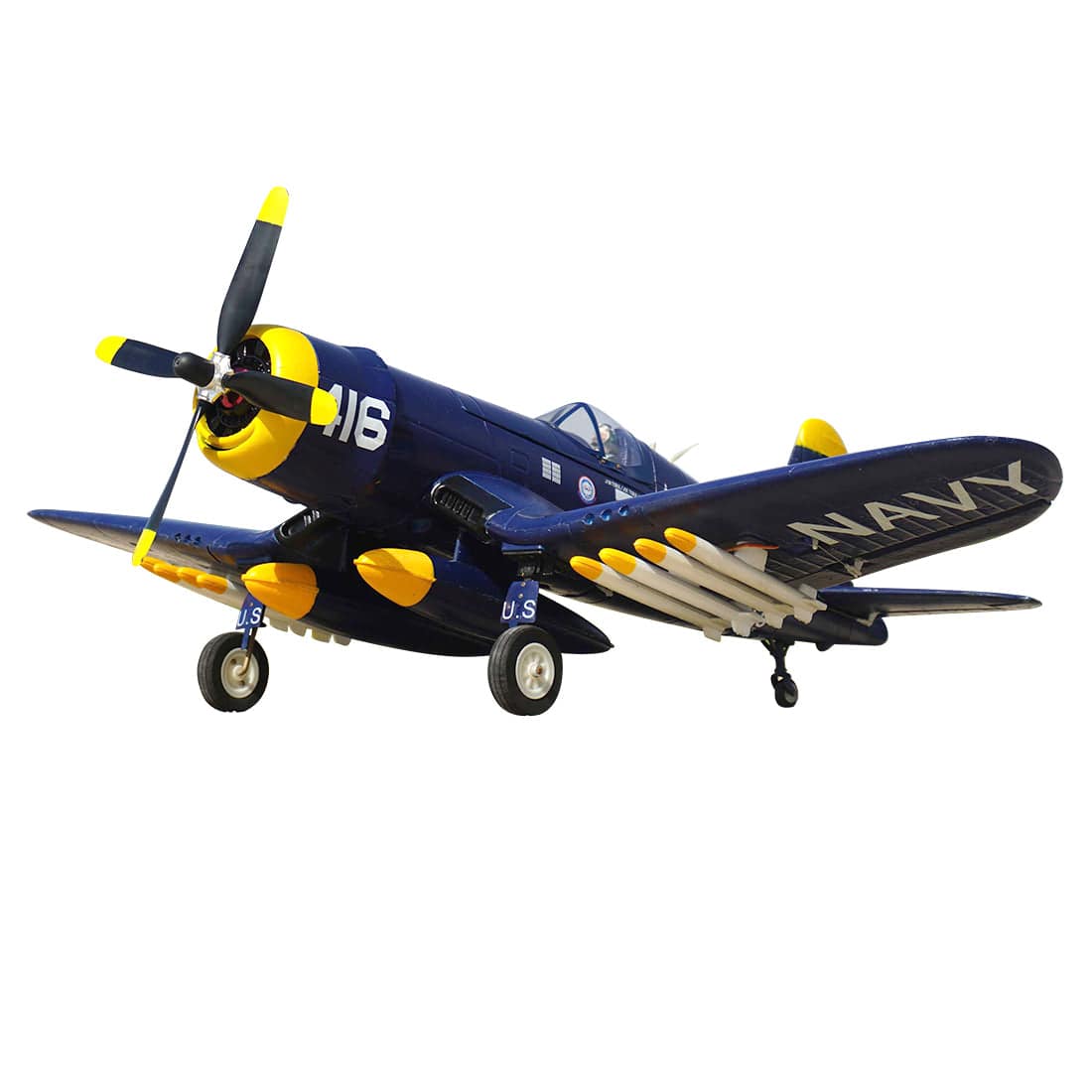 1200mm Wingspan RC Airplane War Plane Fighter Model with Auto Landing Gear – PNP (Navy Blue)
