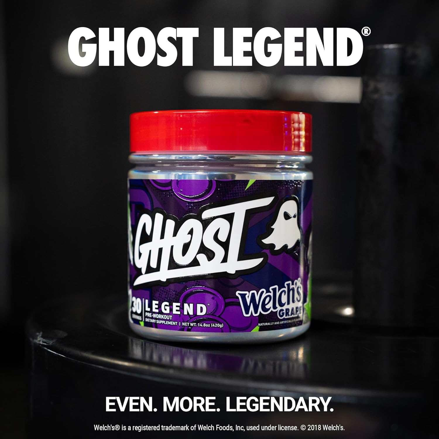 GHOST Legend V3 Pre-Workout Powder, Welch's Grape - 30 Servings – Pre-Workout for Men & Women with Caffeine, L-Citrulline, & Beta Alanine for Energy & Focus - Vegan Friendly, Free of Soy & Gluten