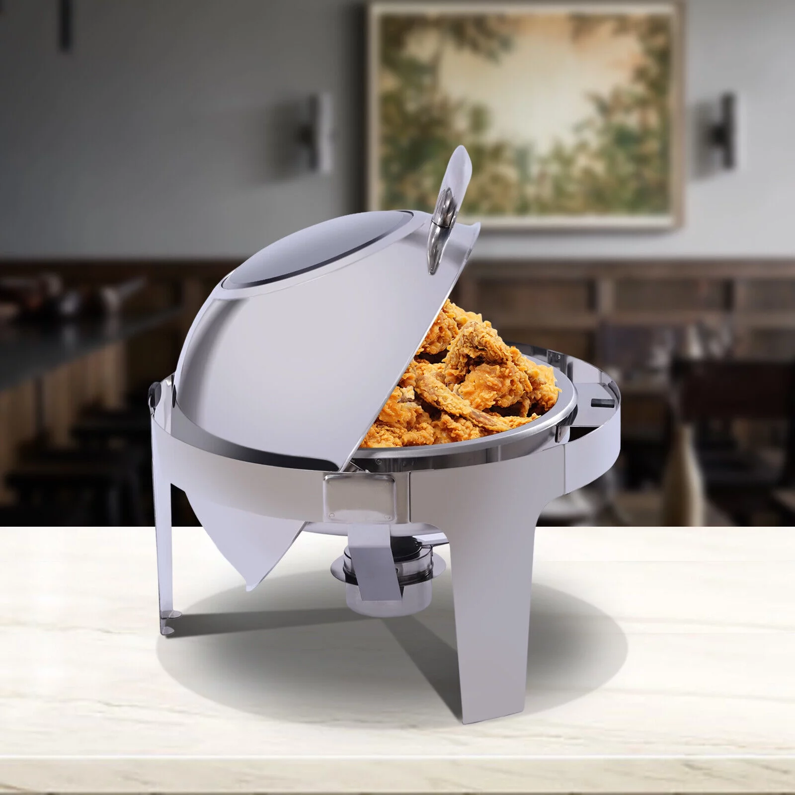 DENEST 400W Chafing Dish Buffet Set 6L Chafing Dish Buffet Warmer Set W/ Rolling Lid