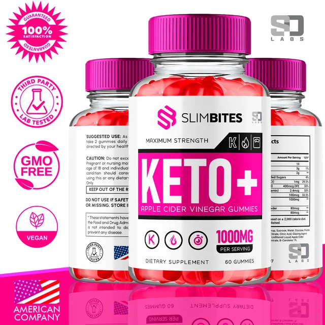 (2 Pack) Slim Bites Keto ACV Gummies - Apple Cider Vinegar Supplement for Energy & Focus - Dietary Supplement Gummies with Apple Cider Vinegar Folate Vitamin B12 B6 Beet Root (120 Gummies)