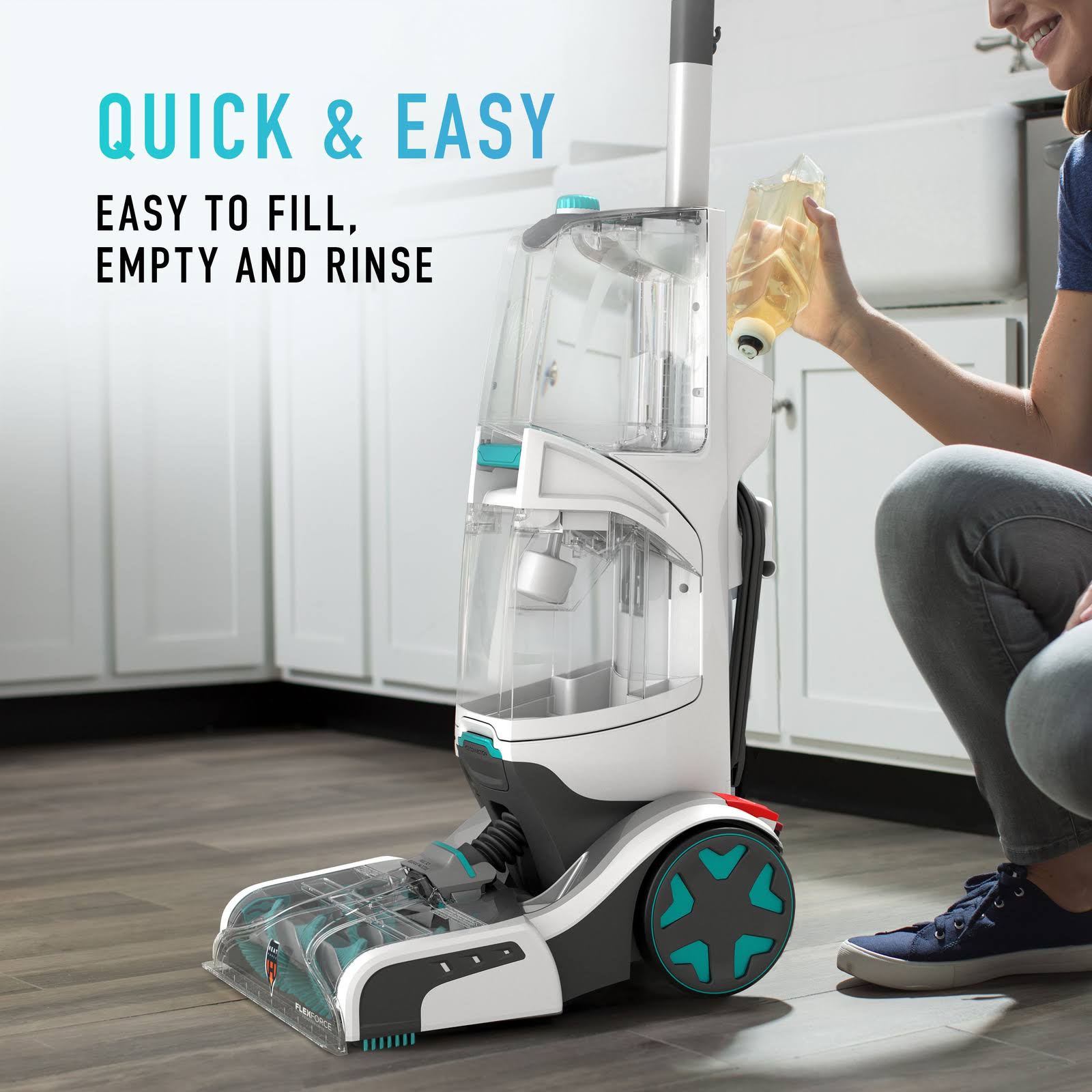 Hoover SmartWash Automatic Carpet Cleaner - Teal/Transparent