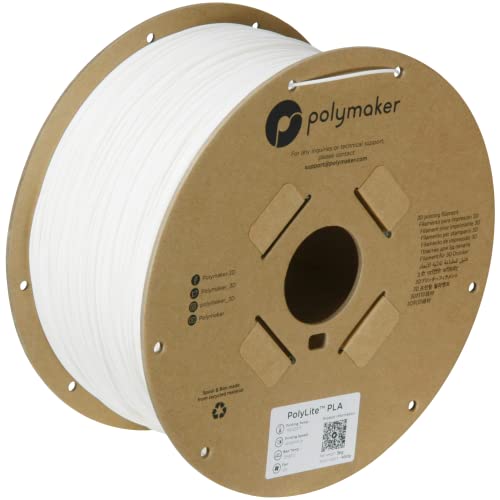 Polymaker PLA Filament, Black 3D Printing PLA Filament 1.75mm 1kg - PolyLite 3D Printer PLA Filament, Dimensional Accuracy +/- 0.03mm, Compatible with Most 3D Printer, Black