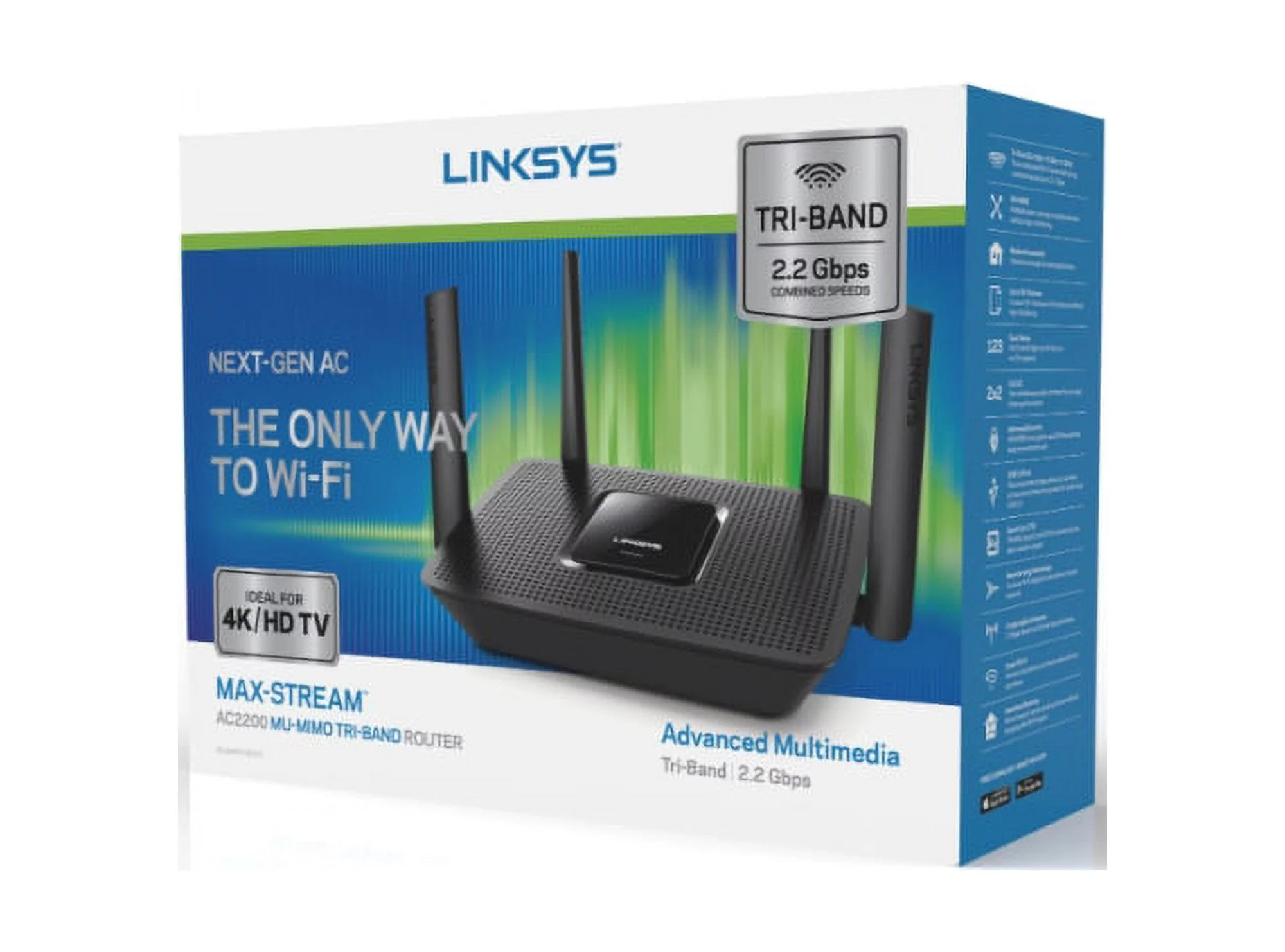 Linksys EA8300 Max-Stream AC2200 Tri-Band MU-MIMO Wi-Fi Router