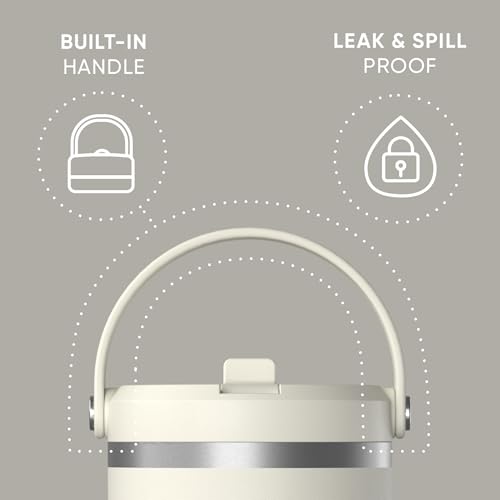 Hydrapeak Nomad 24 oz Tumbler with Handle and Straw Lid, Leakproof, Double Insulated, 24oz Cup Stainless Steel (Blush)