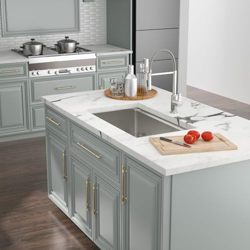 Kichae 12“ Deep Laundry Sink Undermount - 24 Inch Black Undermount Utility Sink Stainless Steel Single Bowl Under Counter Handmade Laundry Utility Room Basin