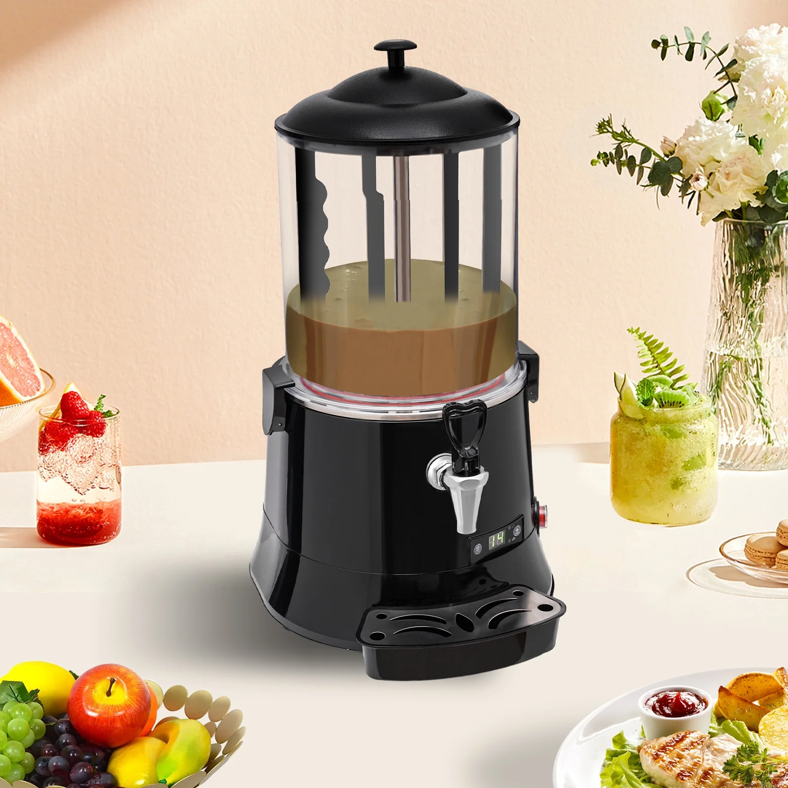 Commercial Hot Chocolate Dispenser Cocoa Milk Heating Beverage Dispenser 10L Water Dispenser