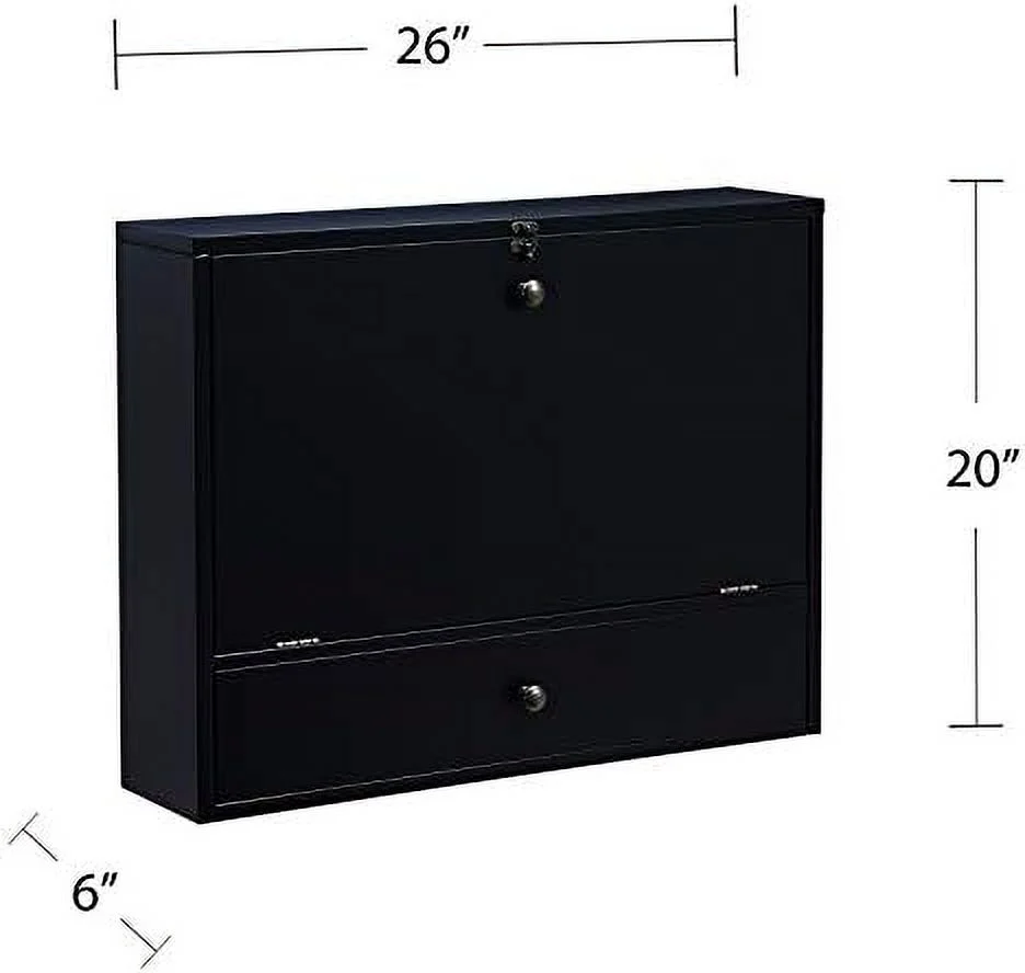 Willingham Wall Mount Folding Desk, Black