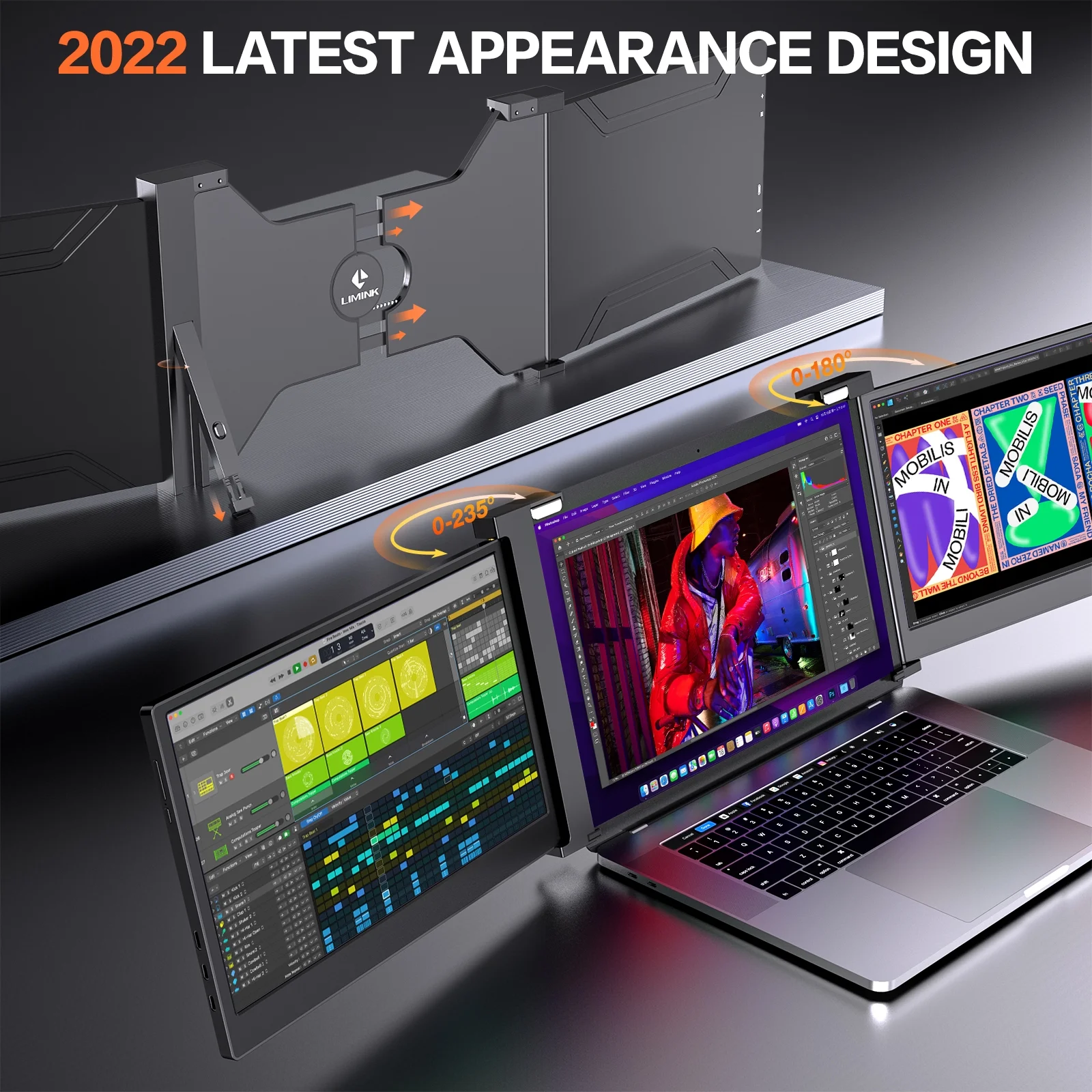 Limink 15-17inch Laptop Extended Screen Portable Triple Monitor 14