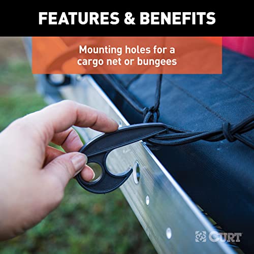 CURT 18100 60 x 20-Inch Aluminum Tray Hitch Cargo Carrier, 500 lbs Capacity, 2-in Folding Shank