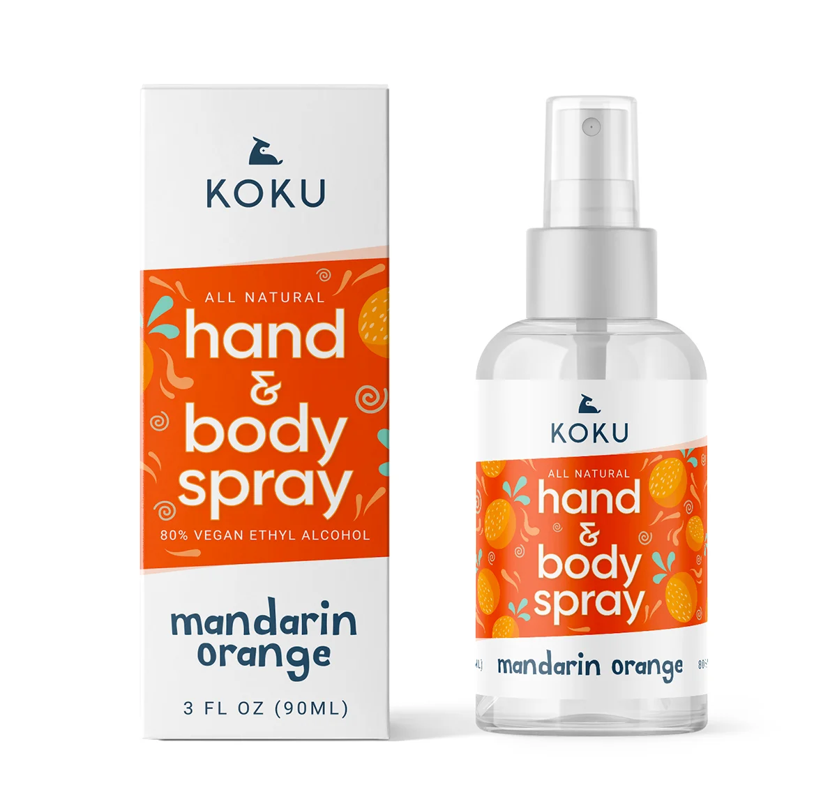 KOKU Citrus Hand & Body Spray | Variety Pack | Three 3-Ounce Travel-Size Spray Bottles | 1 of each Scents | Lemon, Lime, & Mandarin Orange