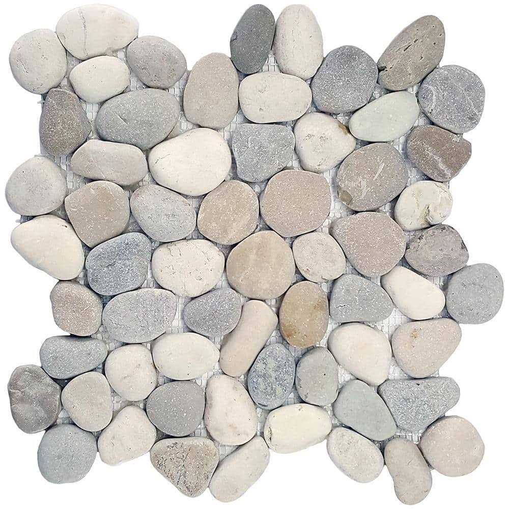 River Rock Pebbles 12 x 12 Natural Stone Mosaic Wall & Floor Tile Solistone