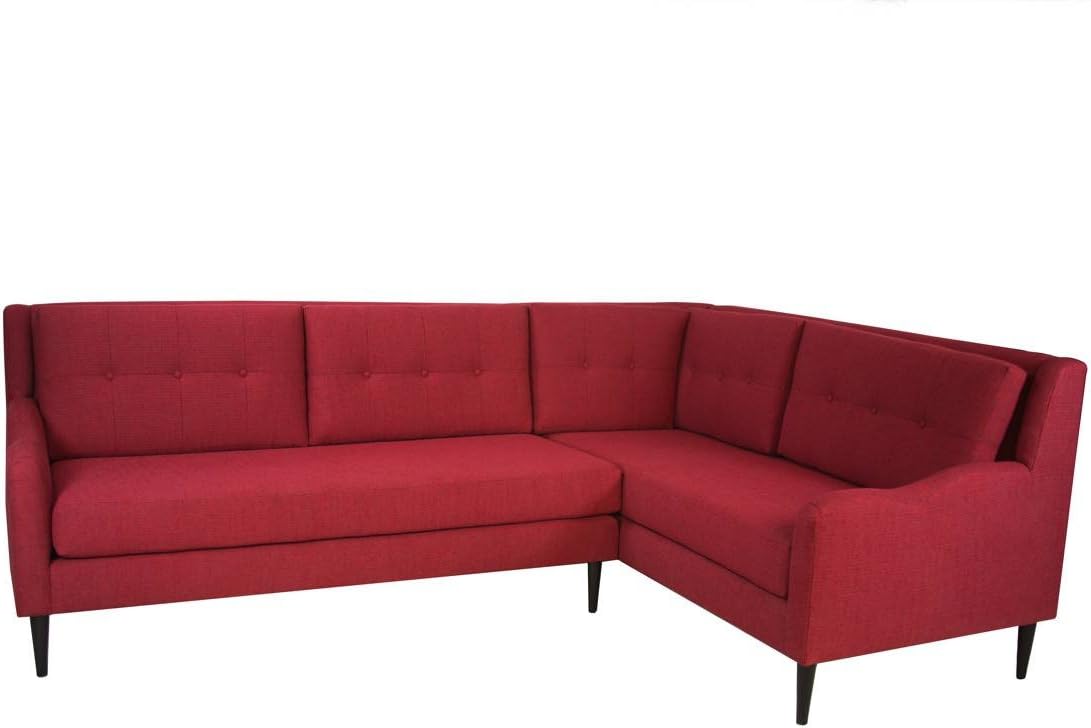 Red Mid-Century Sectional Sofa