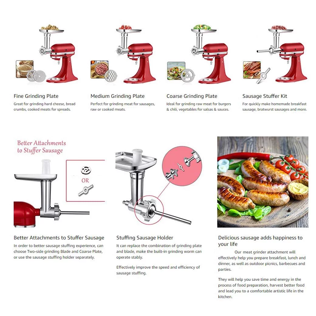 For KitchenAid Stand Mixer Meat Grinder & Prep Slicer & Jams Juicer Attachment 3Sets