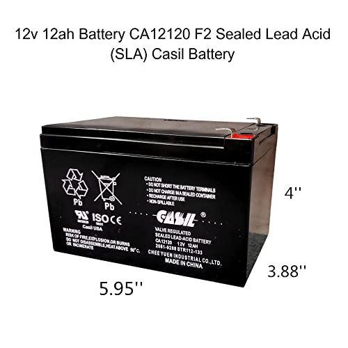 CASIL 12v 12ah F2 Sealed Lead Acid AGM Rechargeable Deep Cycle Battery (1 Pack)