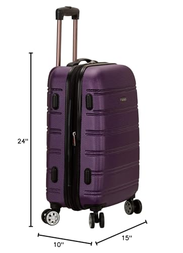 Rockland Melbourne Hardside Expandable Luggage with Spinner Wheels, Blue, Checked Large 28