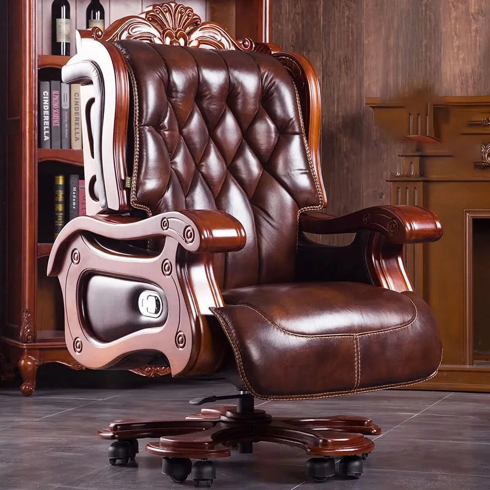 Luxury Foldable Chairs Relaxing Modern Swivel Leather Chair Executive Lounge Recliner Italian Fauteuil De Bureau Home Furniture