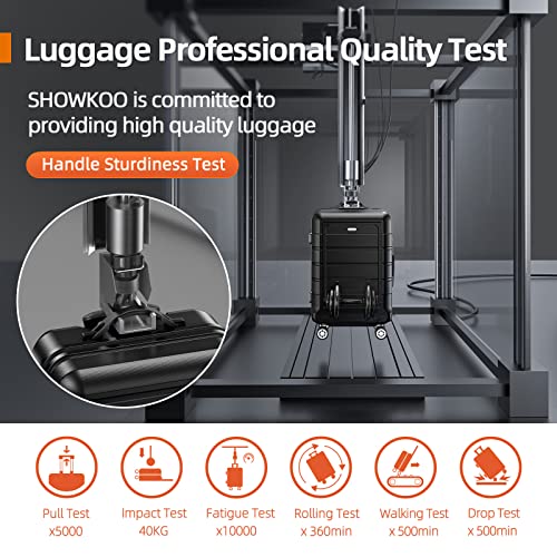 SHOWKOO Luggage Sets Expandable PC+ABS Durable Suitcase Double Wheels TSA Lock Black