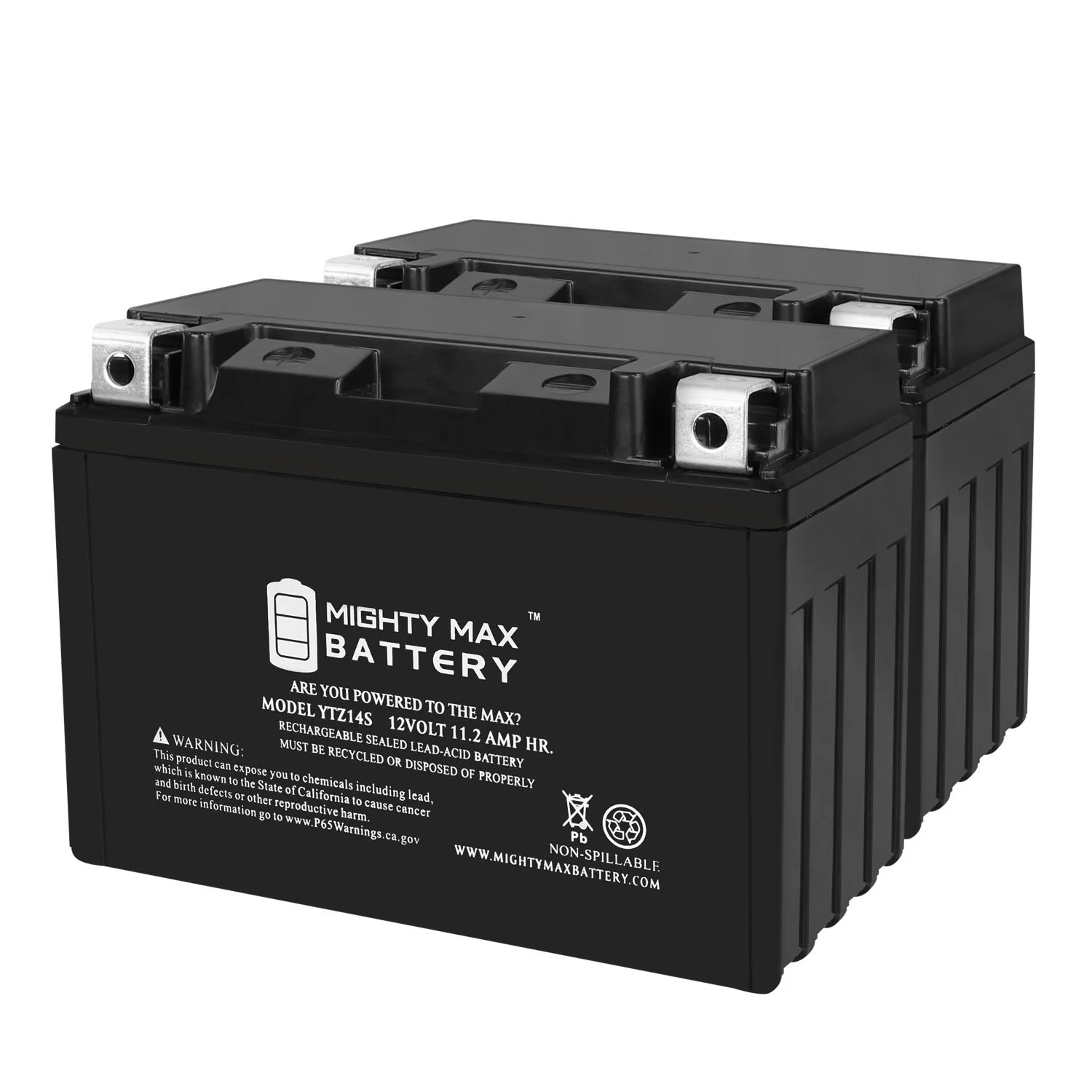 YTZ14S 12V 11.2AH Replacement Battery compatible with Unibat CTZ14S-BS - 2 Pack