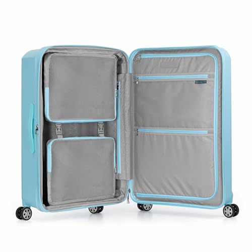 Traveler's Choice Pagosa Indestructible Hardshell Expandable Spinner Luggage, Black, 22