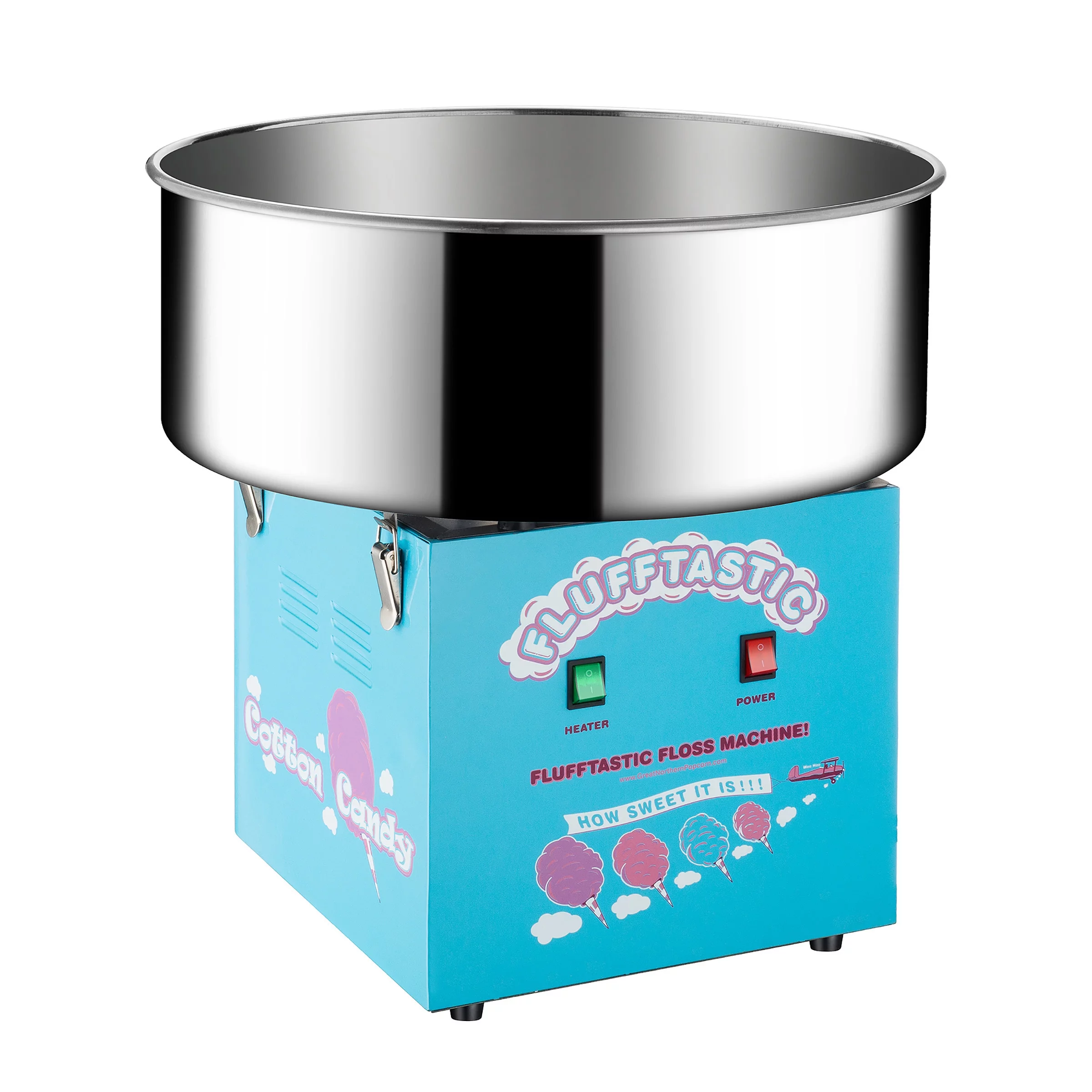 Cotton Candy Machine- Flufftastic Floss Maker- Use Sugar or Hard Candy- Stainless Steel Pan- by Great Northern Popcorn