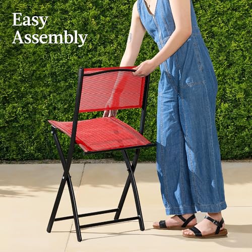 Best Choice Products 3-Piece Patio Bistro Dining Furniture Set w/Glass Tabletop, 2 Folding Chairs, Steel Frame, Polyester Fabric - Gray