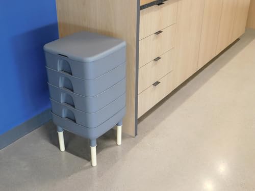 FCMP Outdoor - The Essential Living Composter, 4-Tray Worm Vermicomposter Bin, Grey