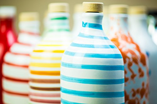 Antico Frantoio Muraglia | Premium Italian Extra Virgin Olive Oil | First Cold Pressed Gourmet EVOO | RAINBOW Arcobaleno Collectible Handmade Ceramic Bottle | 16.9 Fl.oz (500 ml)