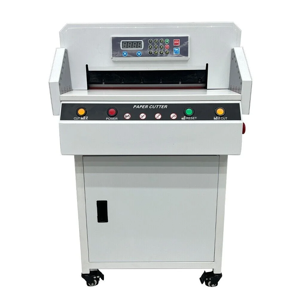 PreAsion Electric Heavy Paper Cutter 17.7''/45cm CNC Paper Cutting Machine Double Key Cutting 110V