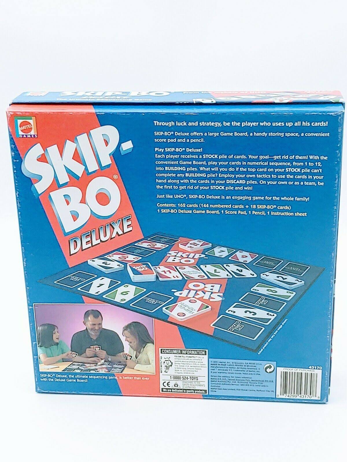 Skip Bo Deluxe Card Game Sequencing 2001 Complete - Silver