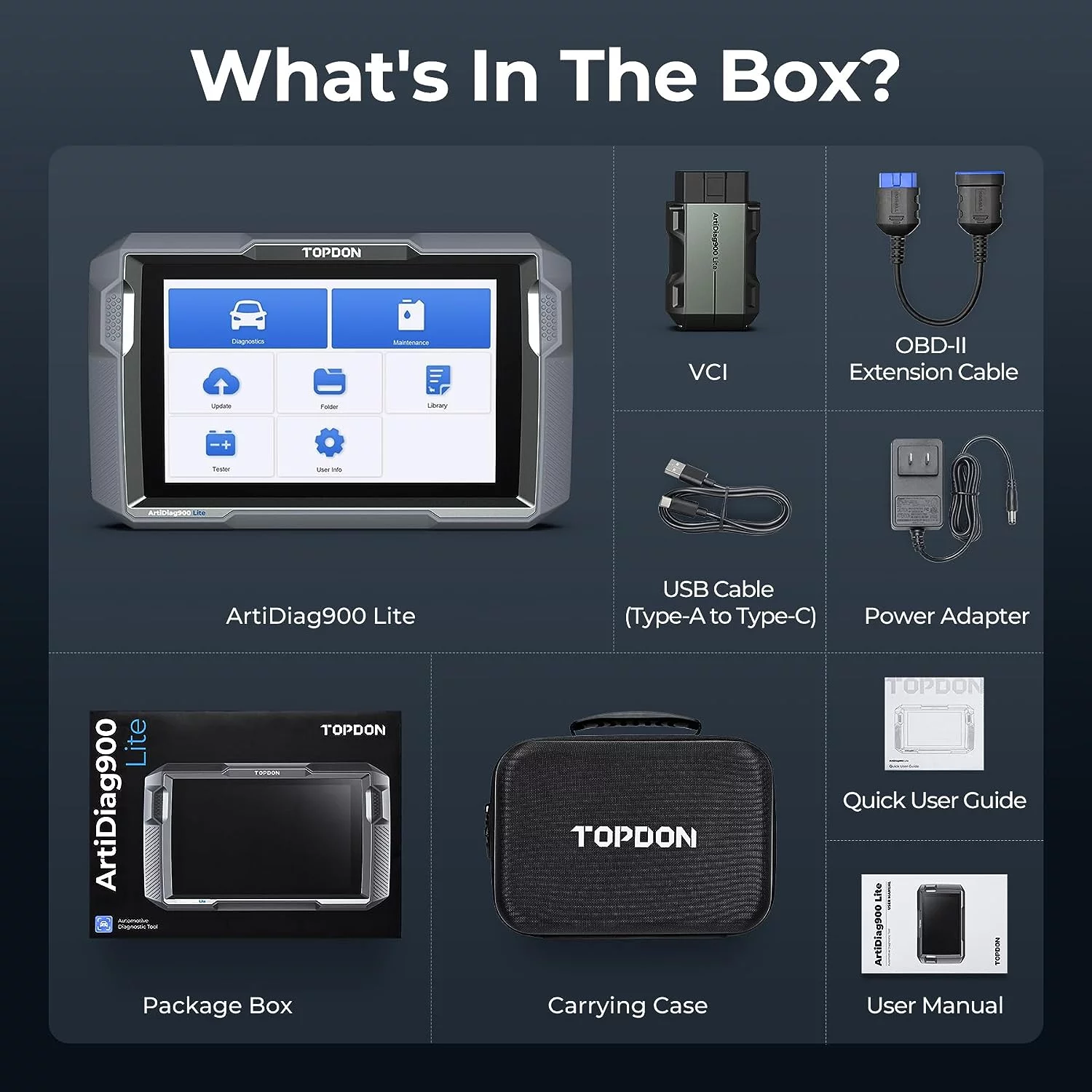 OBD2 Scanner Car Diagnostic Scan Tool TOPDON ArtiDiag900 Lite Wireless Bidirectional All System Scanner with Active Test, 8+ Reset Services