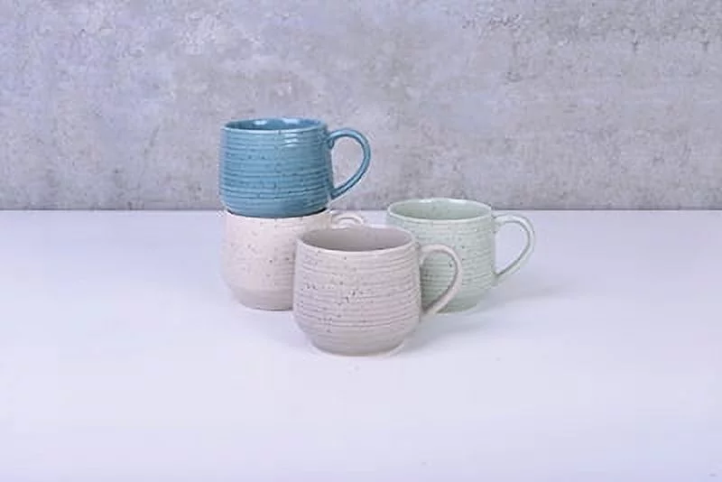 Sango Siterra Artist's Blend Stoneware Mugs, 17 fl oz, Set of 4
