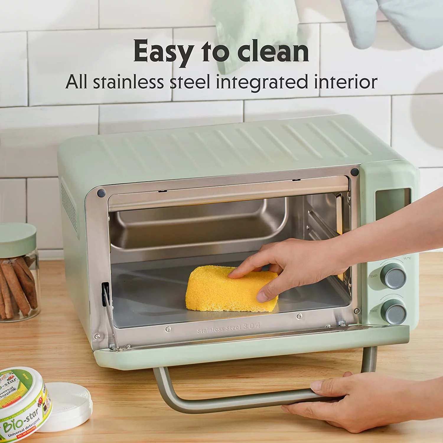 BUYDEEM 7-in-1 Digital Air Fryer Countertop Toaster Oven, 11QT, Mint Green