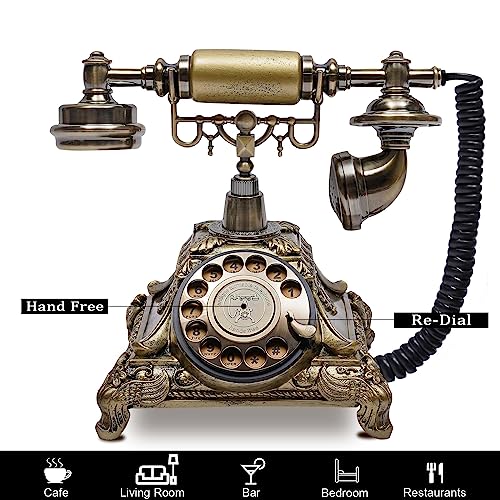Sangyn Antique Phone European Style Vintage Telephone Retro Landline Telephones Decor Old Fashioned Phones for Home Office Hotel Decoration