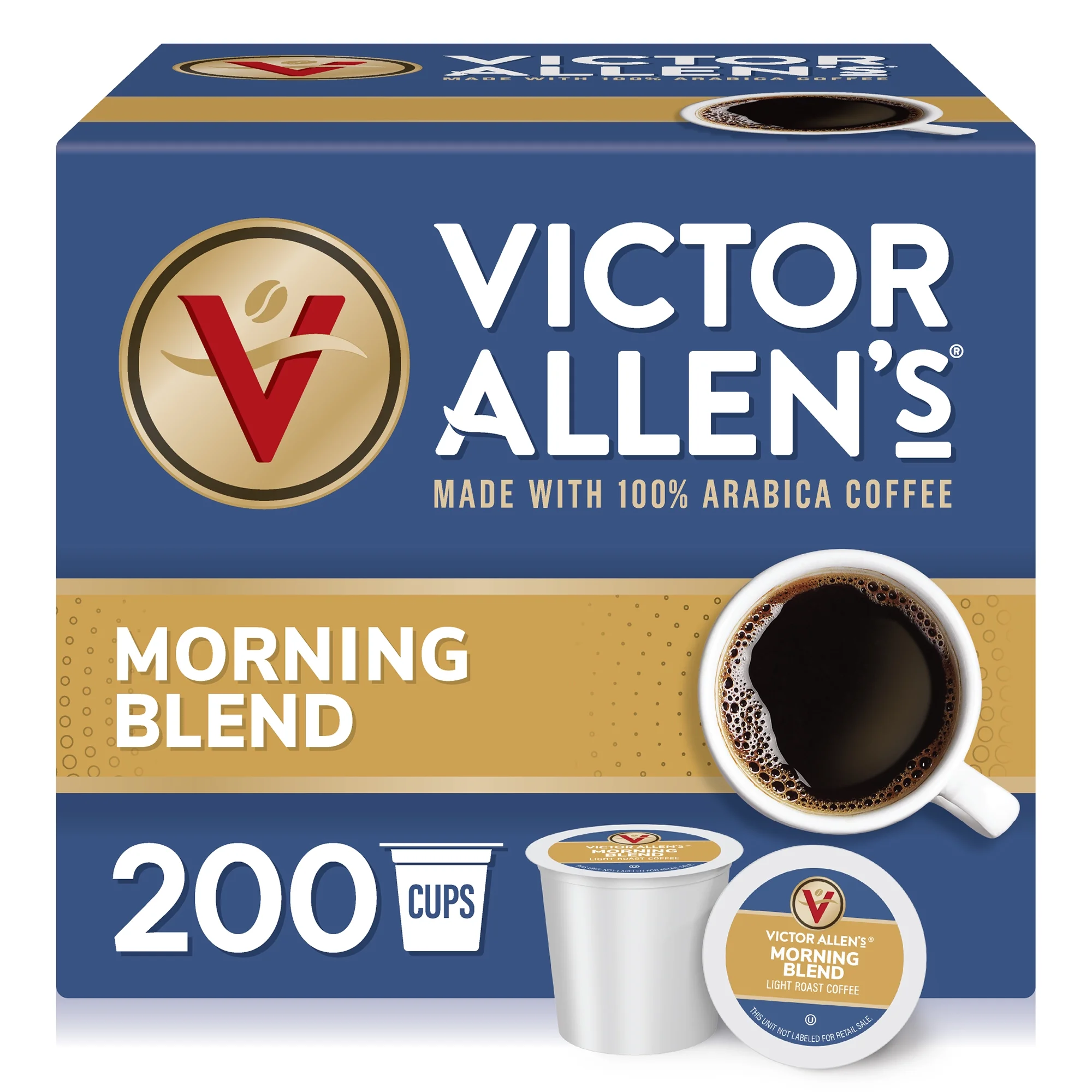 Victor Allen's Coffee Morning Blend, Light Roast, 200 Count Single Serve Coffee Pods for Keurig K-Cup Brewers