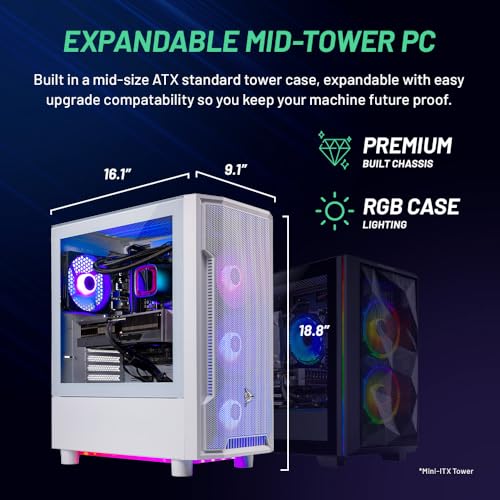 Skytech Archangel Gaming PC Desktop, Intel i5 13400F 2.5 GHz (4.6GHz Turbo Boost), NVIDIA RTX 4060 8GB GDDR6, 2TB SSD, 32GB DDR5 RAM 5200 RGB, 650W Gold PSU, Wi-Fi, Win 11 Home
