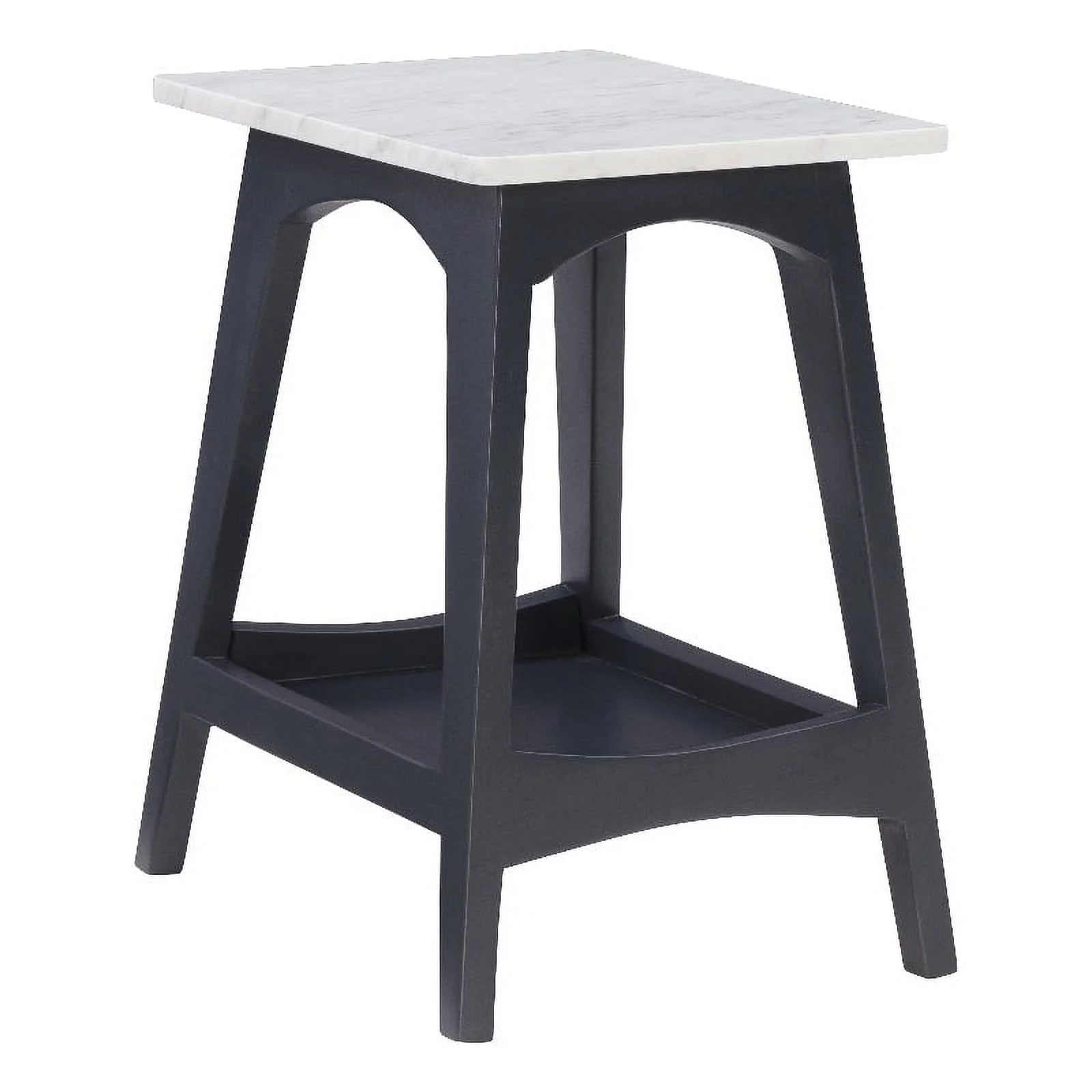 Linon Pace Marble and Wood Side Table in Gray
