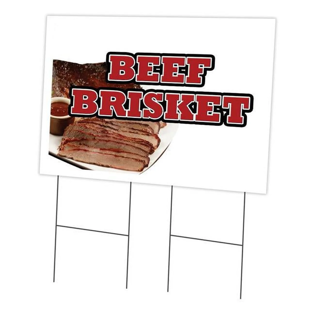 24 x 36 in. Yard Sign & Stake - Beef Brisket