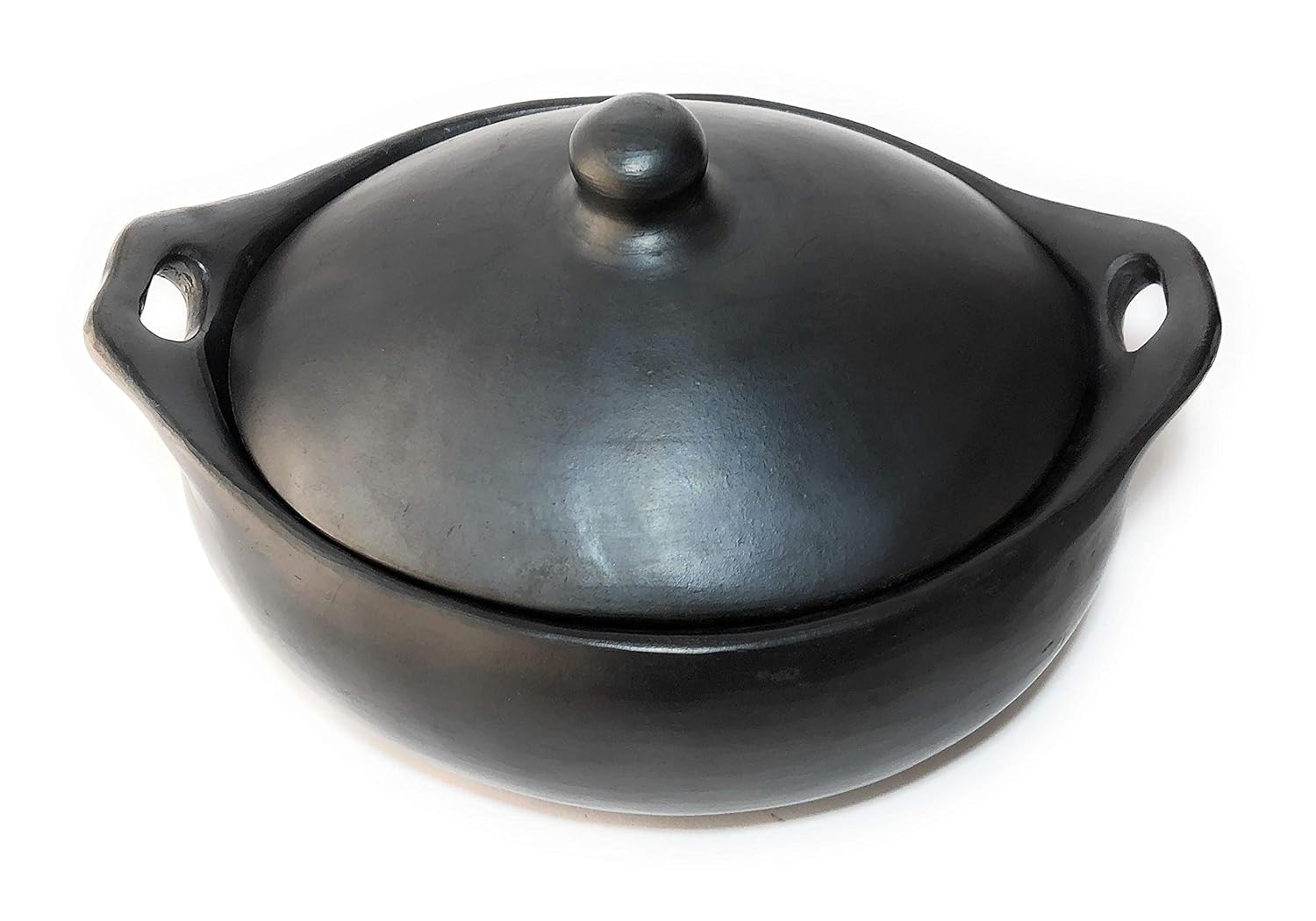 Clay Pot for Cooking with Handles & Lid - Clay Soup Pot - Handmade Cookware Pot - Earthen Casserole - Clay Cooking Pots for Dishes - Stews - Soup Bpwls - Beans & more that stays hot for kitchen 3.5 Lt