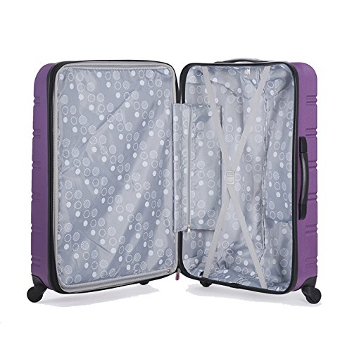 Rockland Melbourne Hardside Expandable Luggage with Spinner Wheels, Blue, Checked Large 28