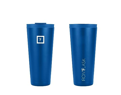 IRON °FLASK Classic Tumbler - Vacuum Insulated Stainless Steel Water Bottle, Double Walled, Drinking Cup, Insulated Travel Mug (Cotton Candy, 24 oz Solid Lid)