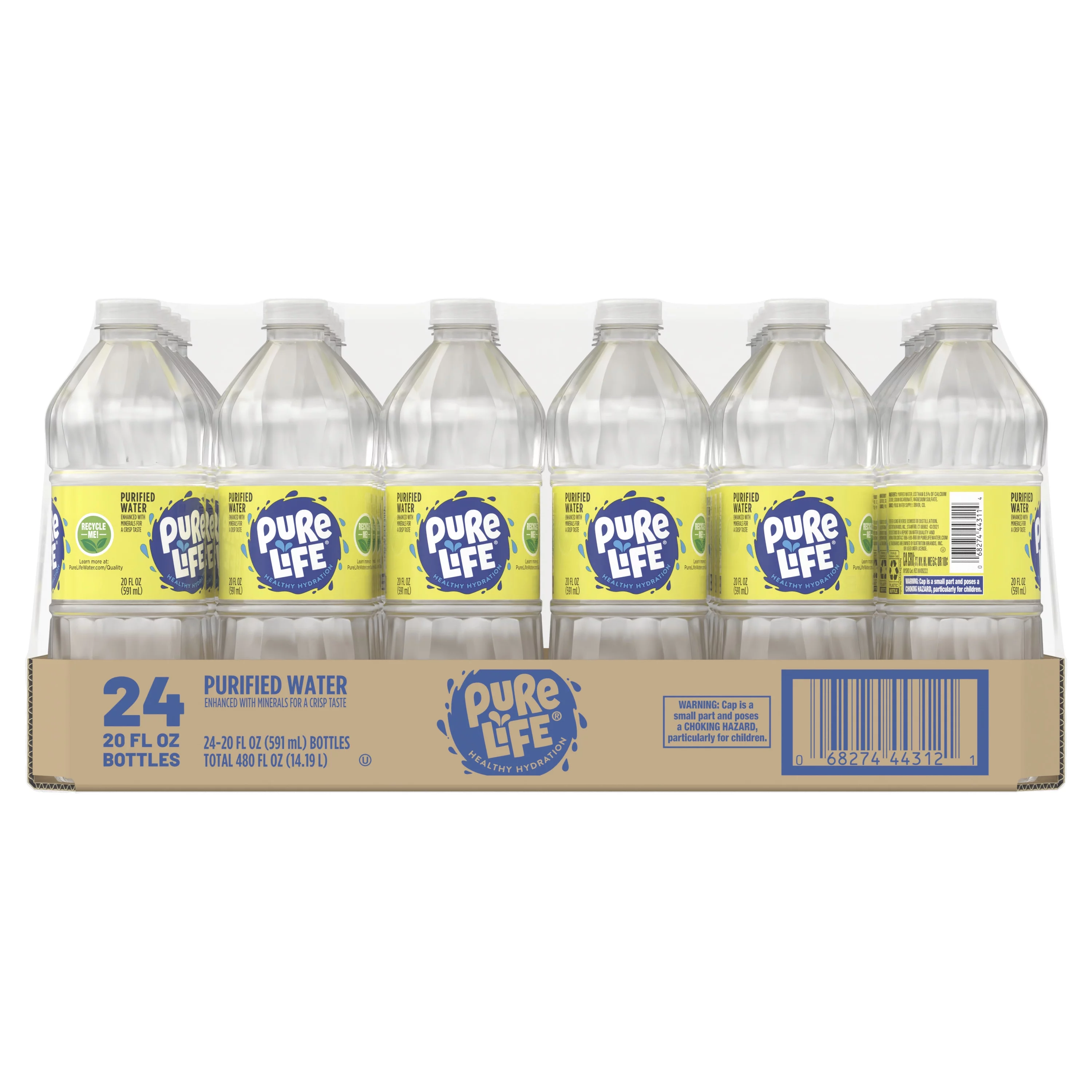Pure Life Purified Water, 20 Fl Oz, Plastic Bottled Water (24 Pack)