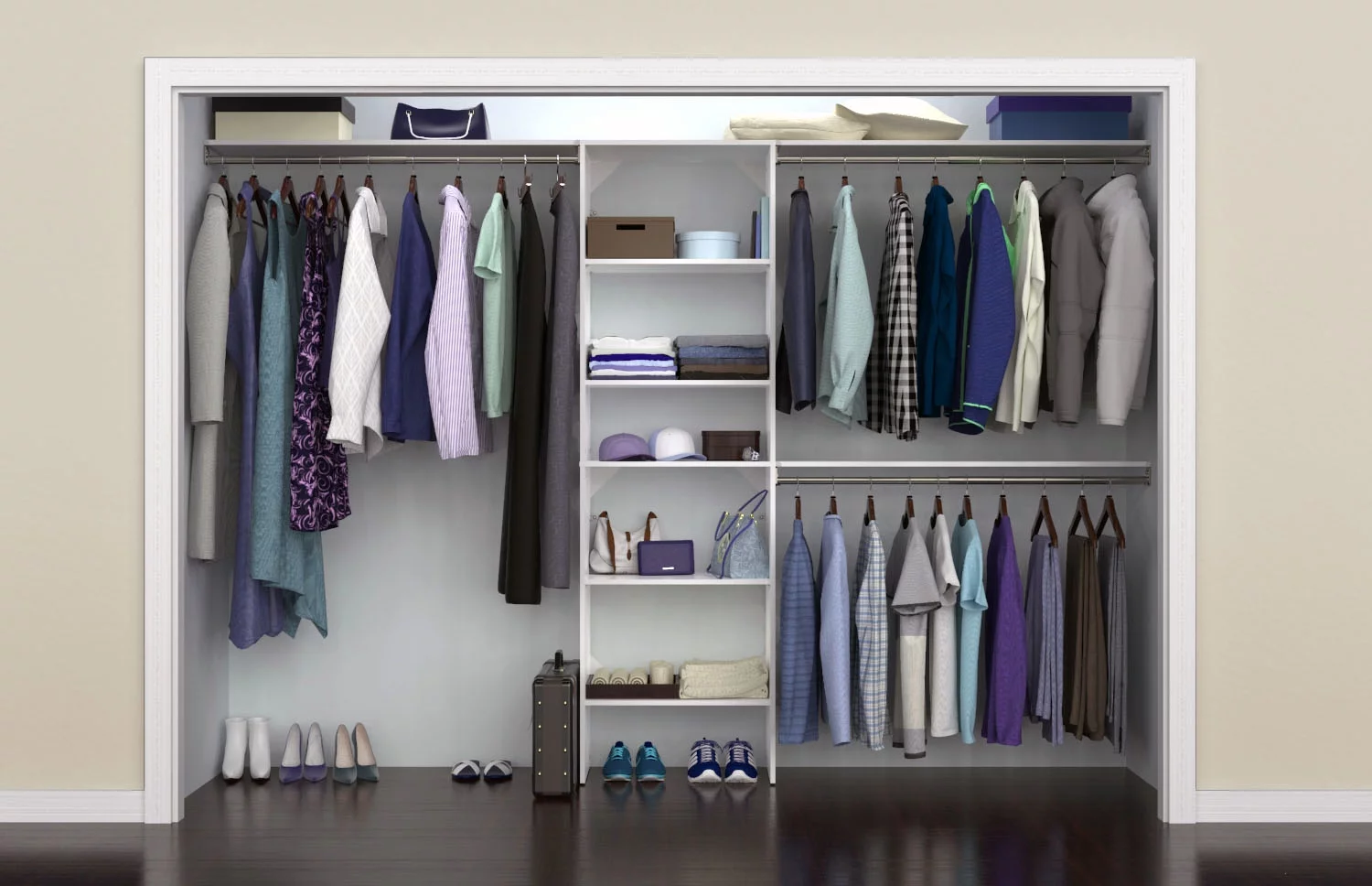 Closetmaid Ss25-Cos Suitesymphony 7 To 10 Foot Wide Closet System Kit - Grey