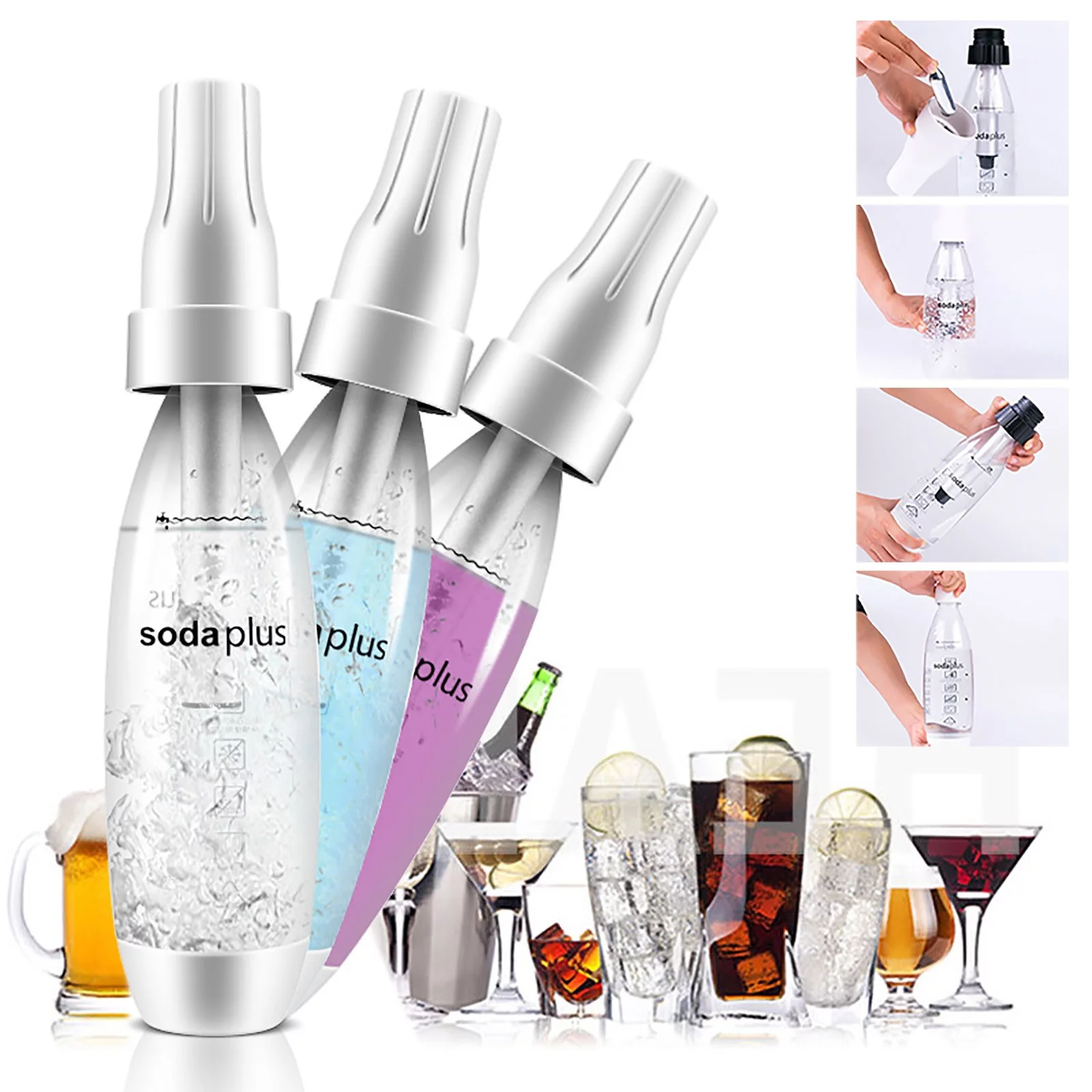 BuleStore Portable S-oda Machine With Hand-held Carbonation Bottle, DIY Bubble Juice