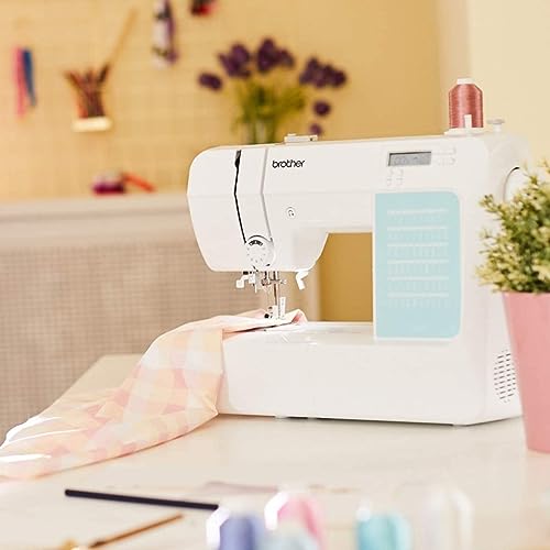 Brother CP60X Computerized Sewing Machine, 60 Built-in Stitches, LCD Display, 7 Included Feet, White