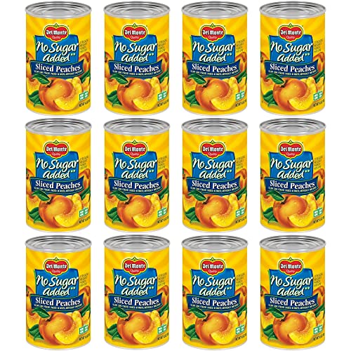 Del Monte Sliced Yellow Canned Peaches in Extra Light Syrup, 15 oz Can (Pack of 12 Cans)